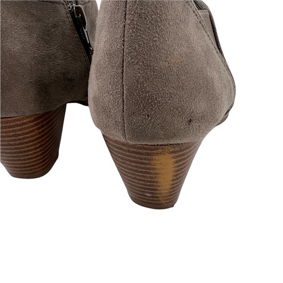 Abella Tan Suede Peep Toe Ankle Booties Size 6.5 Women’s - Picture 9 of 10